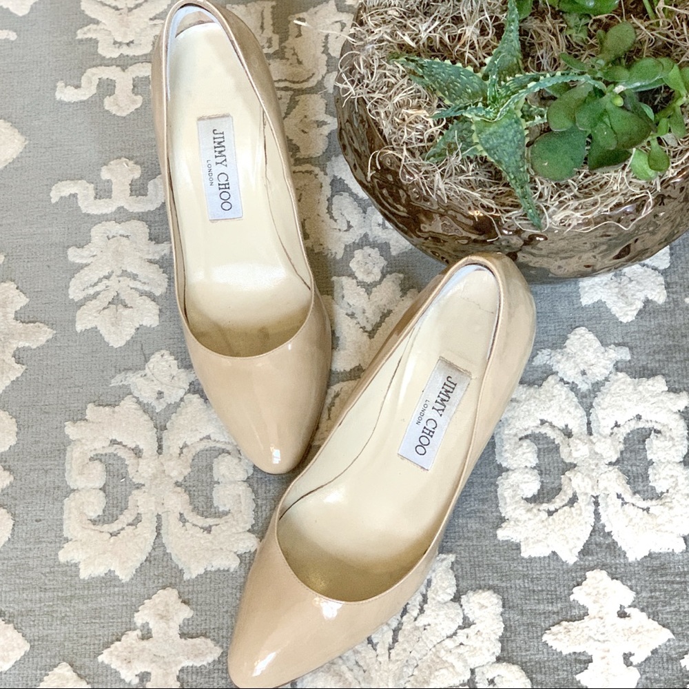 Jimmy Choo Almond Toe Patent Leather Pumps 38